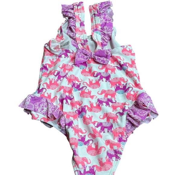Hula Star 3T Girl's Barnum & Bailey ELEPHANT One Piece Swimsuit EUC Pink Purple - Picture 4 of 8